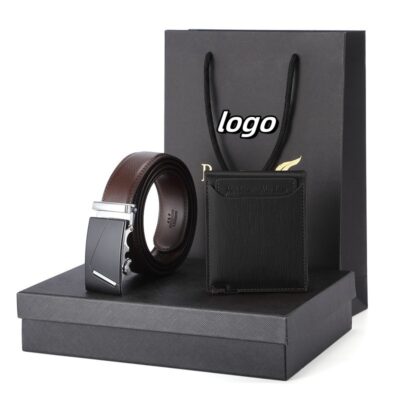 Set Premium de Cinturón, Billetera y Bolsa con logotipo personalizado